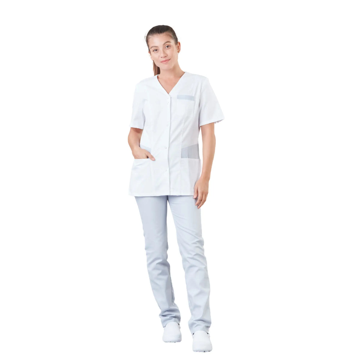 Gaia - Short-sleeved blouse - V-neck - Women - 70 cm - Phirejo