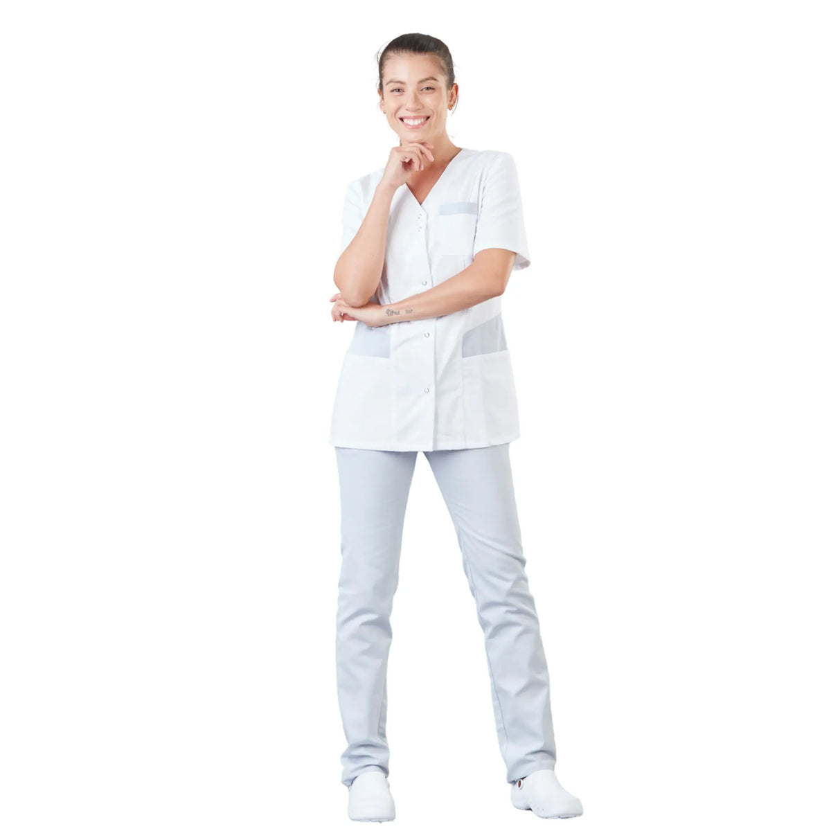 Gaia - Short-sleeved blouse - V-neck - Women - 70 cm - Phirejo