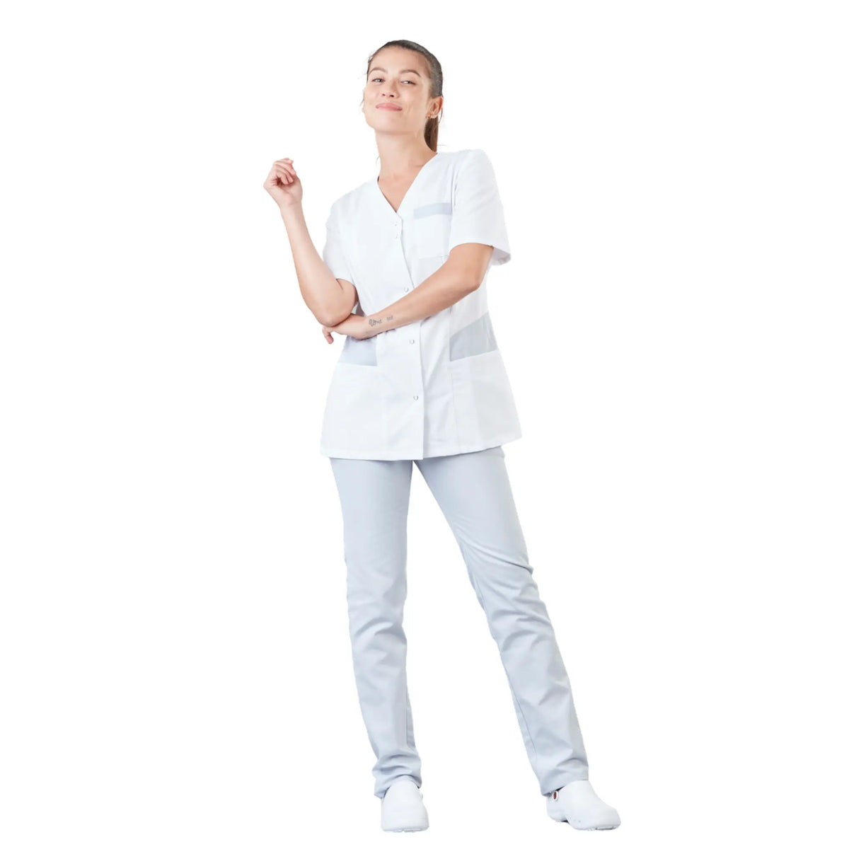 Gaia - Short-sleeved blouse - V-neck - Women - 70 cm - Phirejo