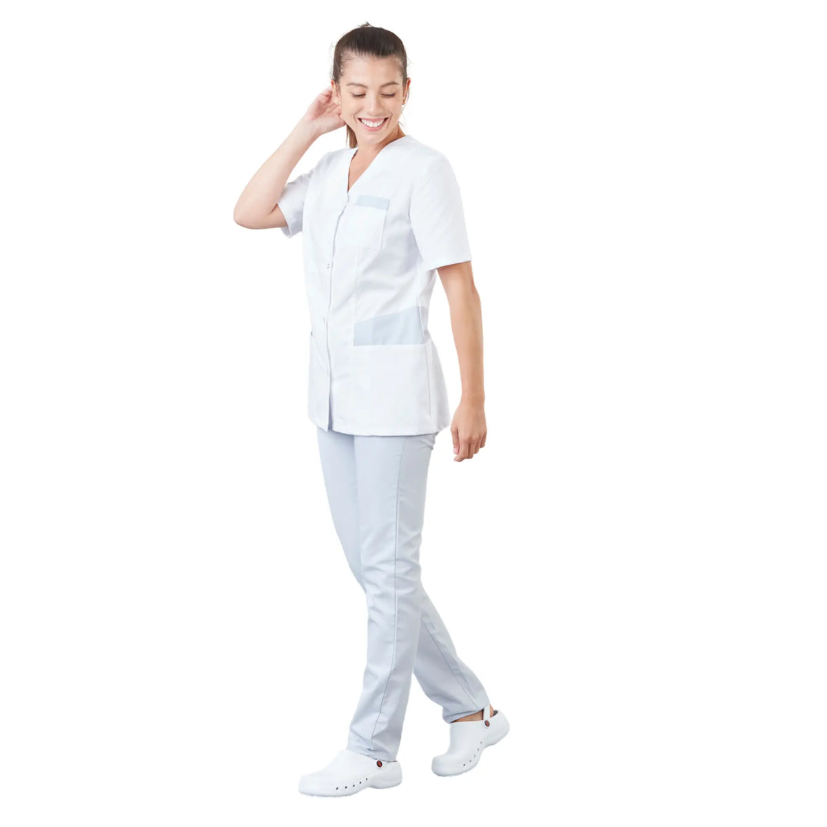 Gaia - Short-sleeved blouse - V-neck - Women - 70 cm - Phirejo