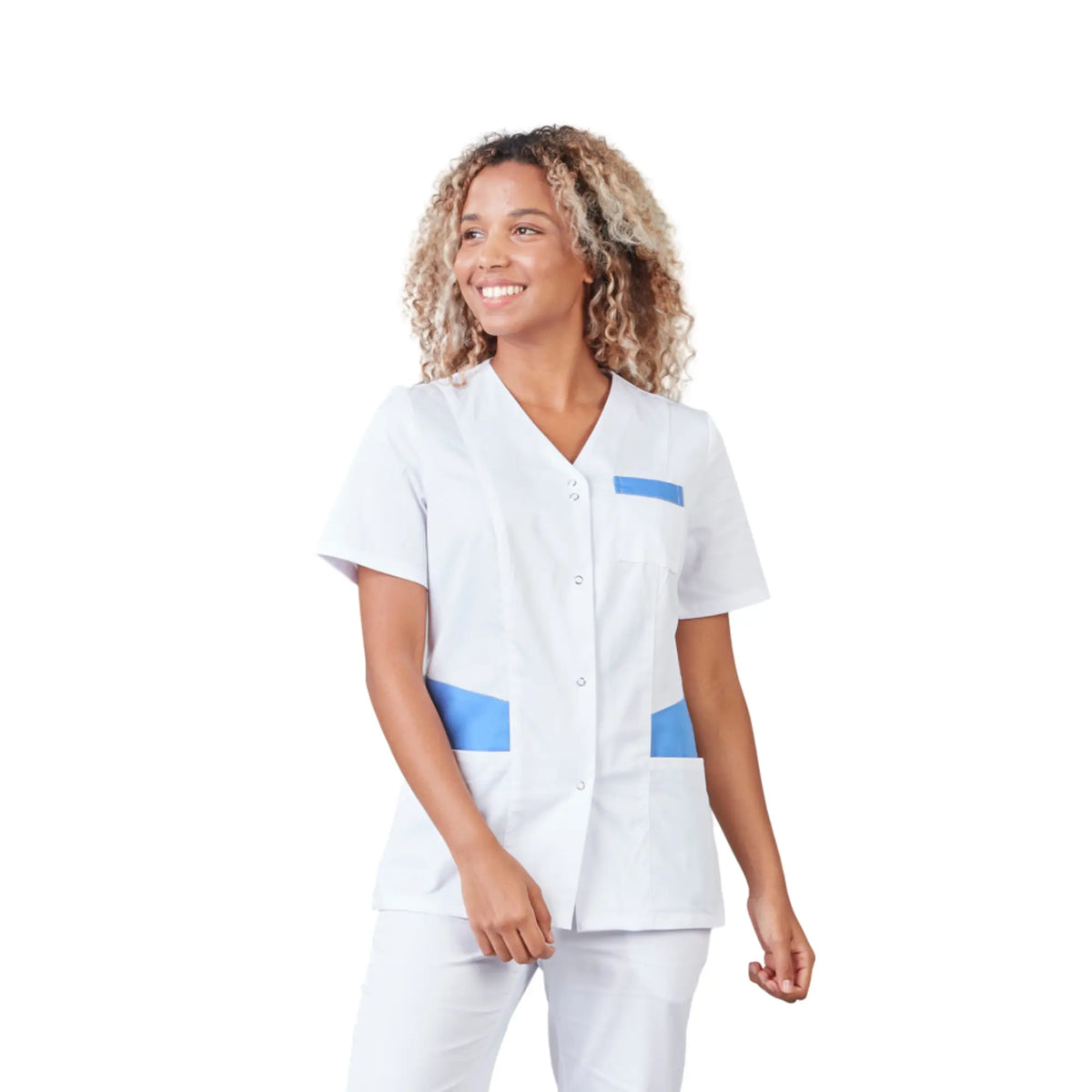 Gaia - Short-sleeved blouse - V-neck - Women - 70 cm - Phirejo