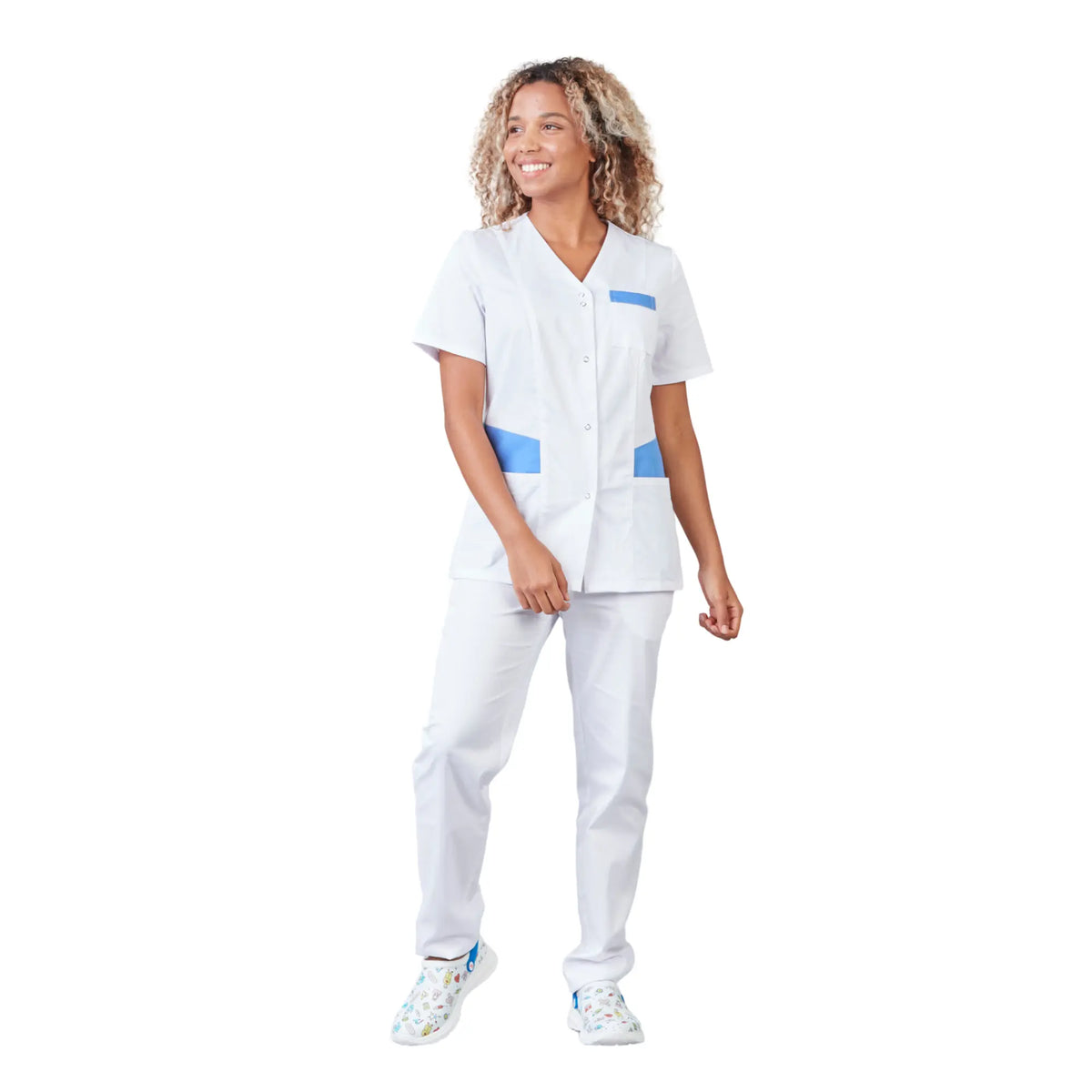 Gaia - Short-sleeved blouse - V-neck - Women - 70 cm - Phirejo