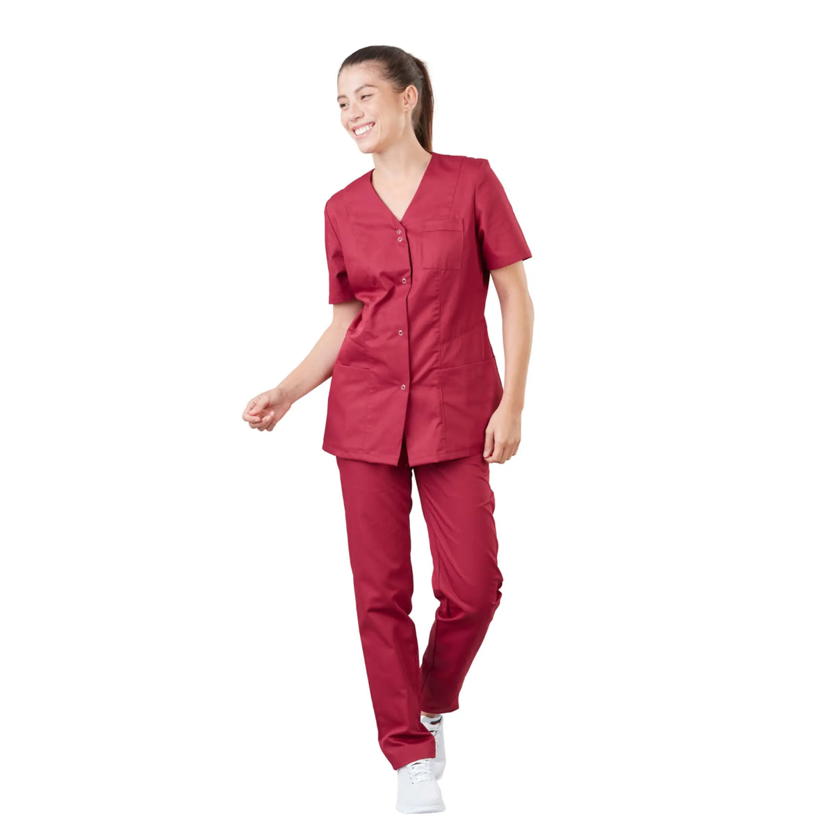 Gaia - Short-sleeved blouse - V-neck - Women - 70 cm - Phirejo