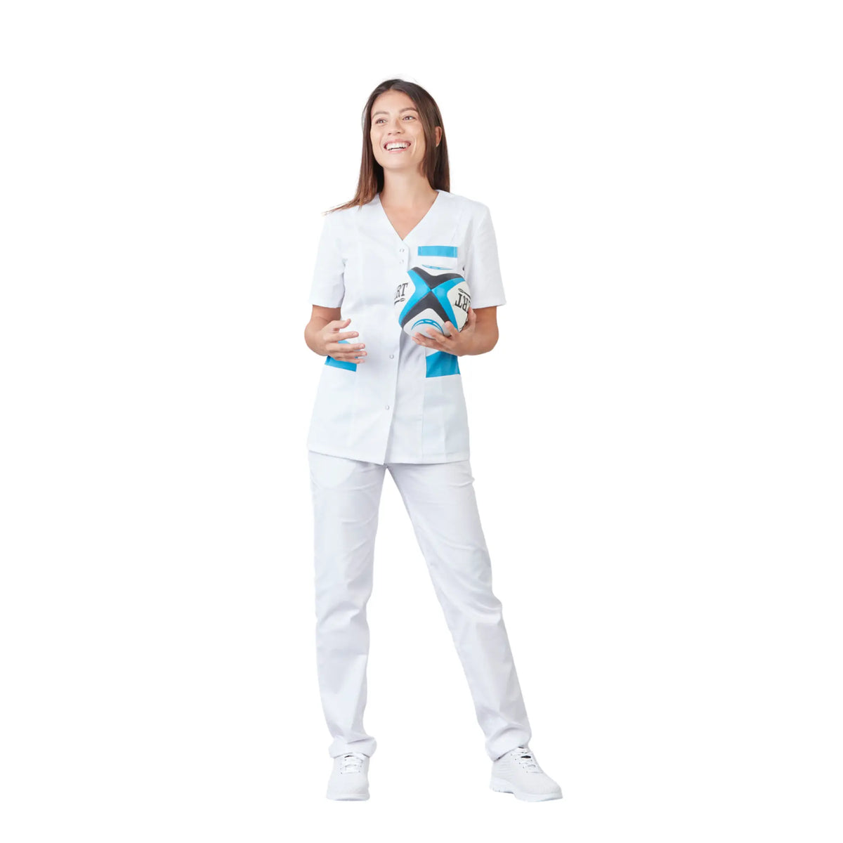 Gaia - Short-sleeved blouse - V-neck - Women - 70 cm - Phirejo