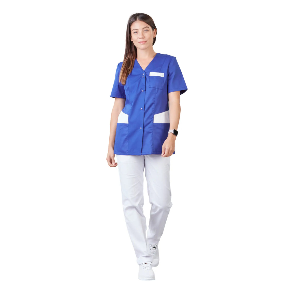 Gaia - Short-sleeved blouse - V-neck - Women - 70 cm - Phirejo