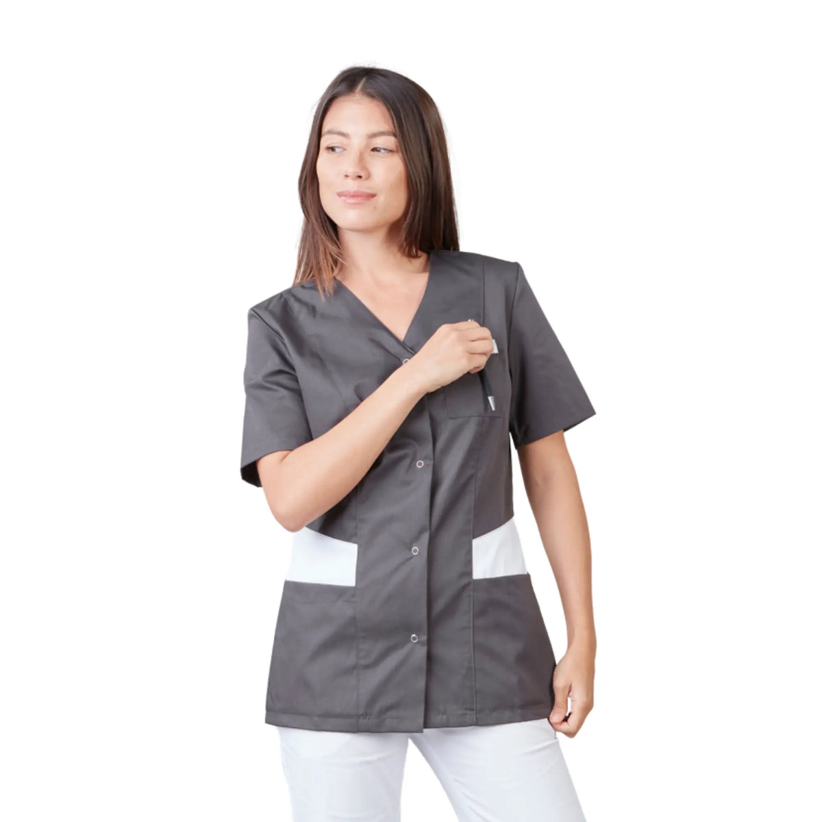 Gaia - Short-sleeved blouse - V-neck - Women - 70 cm - Phirejo
