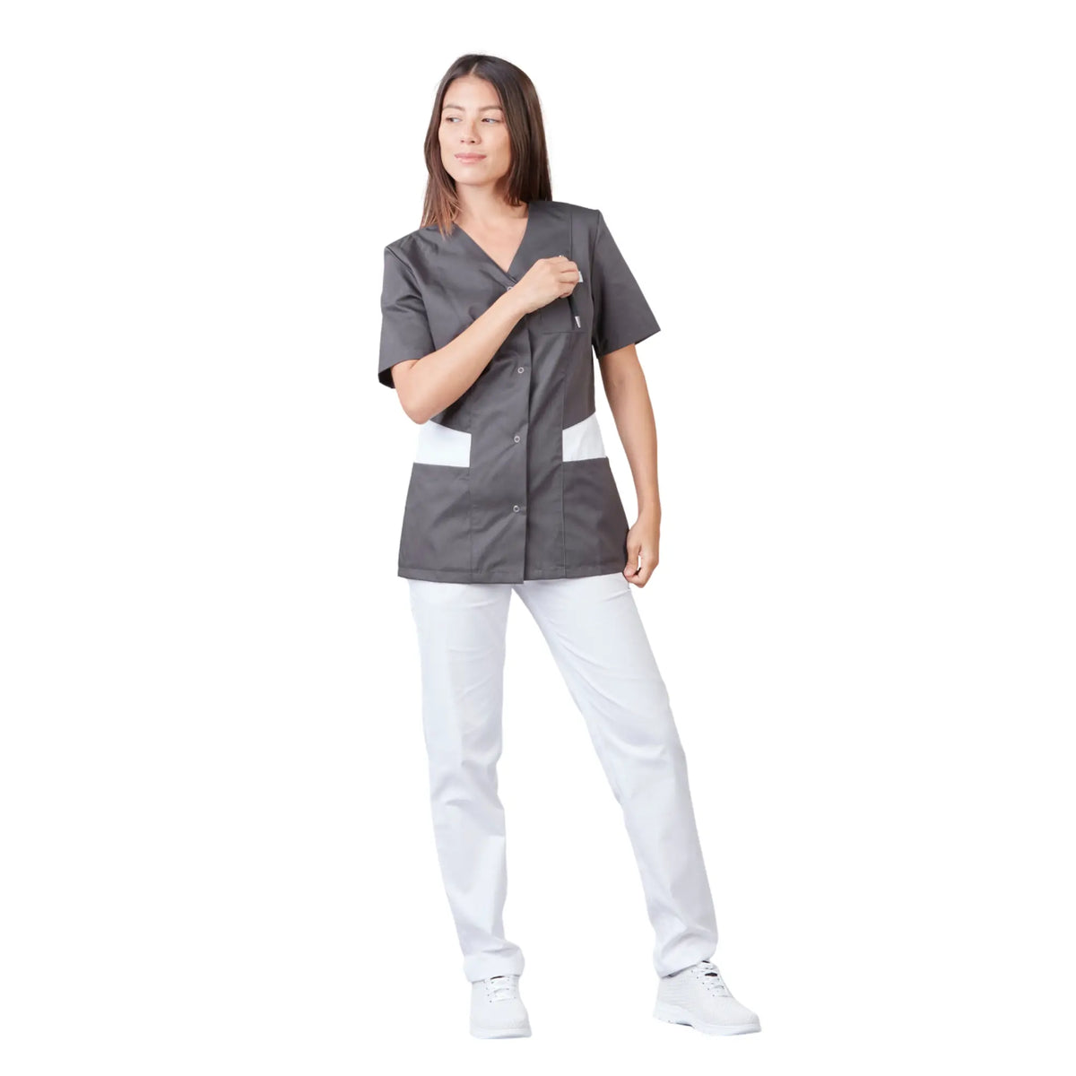 Gaia - Short-sleeved blouse - V-neck - Women - 70 cm - Phirejo