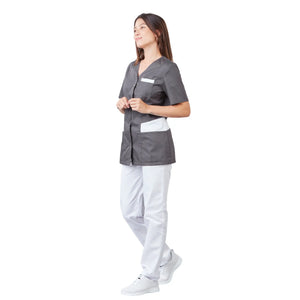 Gaia - Short-sleeved blouse - V-neck - Women - 70 cm - Phirejo