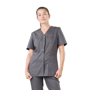 Gaia - Short-sleeved blouse - V-neck - Women - 70 cm - Phirejo