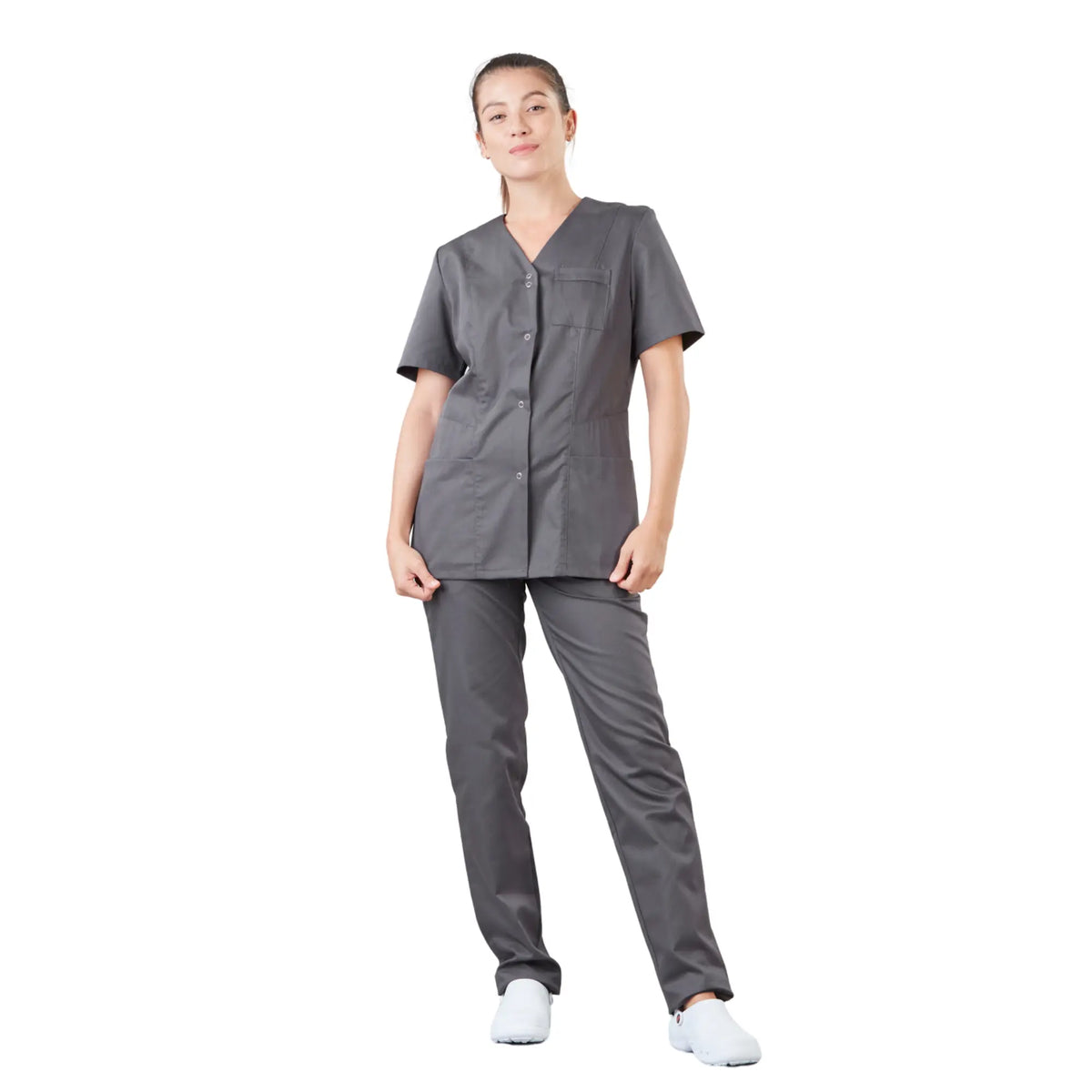 Gaia - Short-sleeved blouse - V-neck - Women - 70 cm - Phirejo