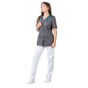 Gaia - Short-sleeved blouse - V-neck - Women - 70 cm - Phirejo