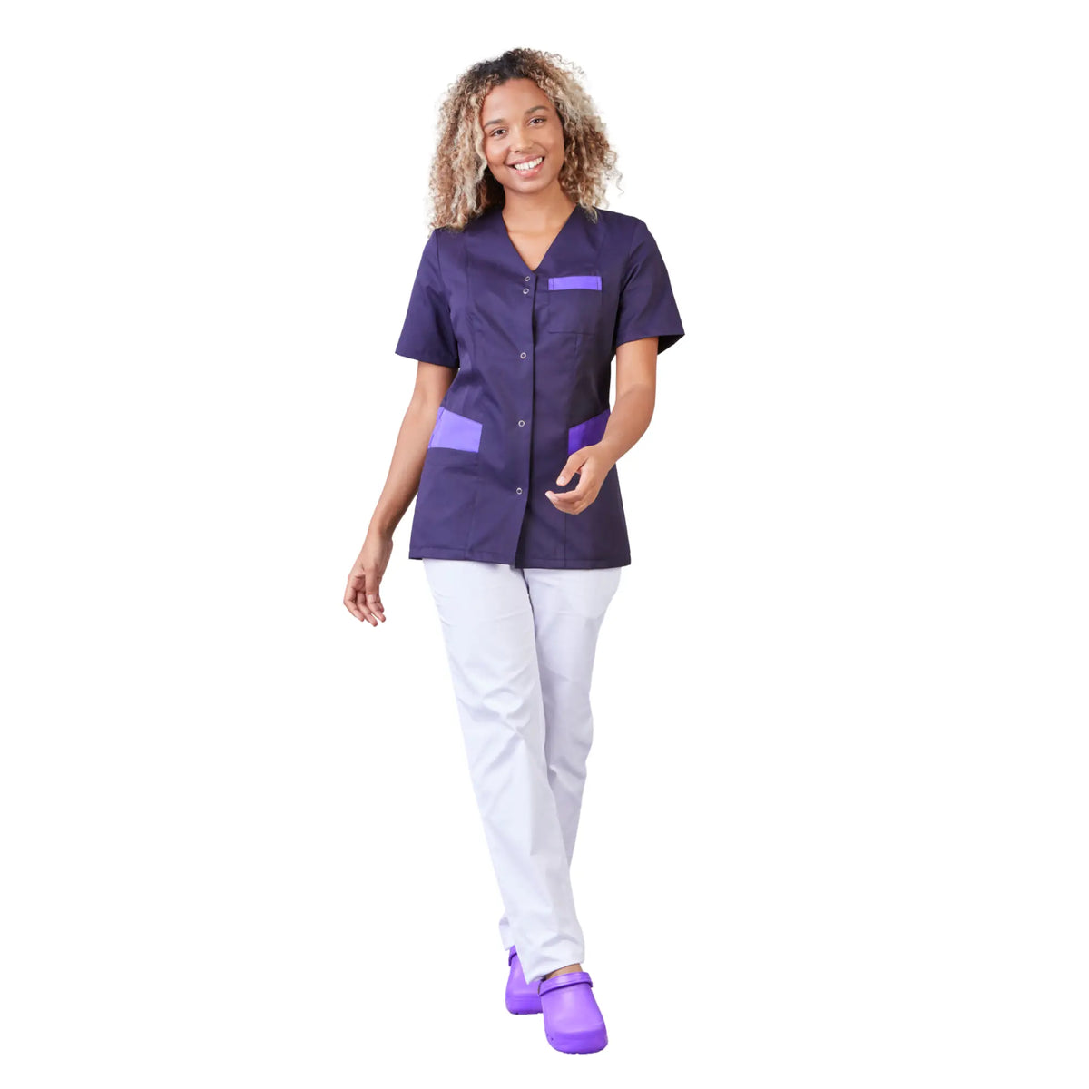 Gaia - Short-sleeved blouse - V-neck - Women - 70 cm - Phirejo