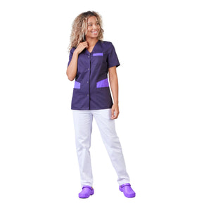 Gaia - Short-sleeved blouse - V-neck - Women - 70 cm - Phirejo