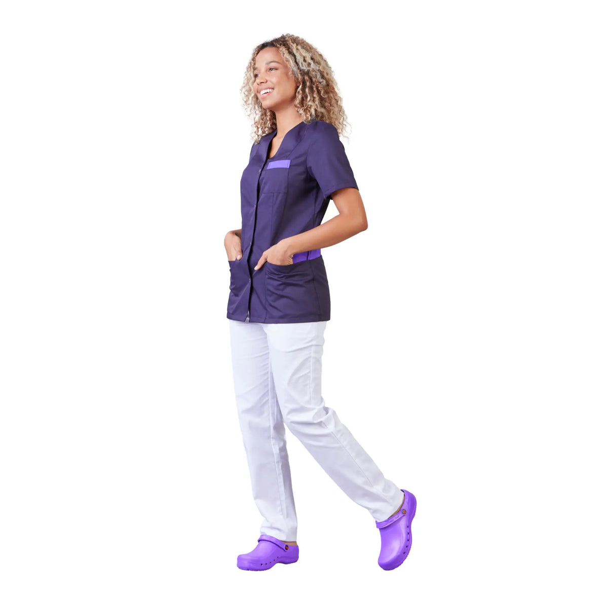 Gaia - Short-sleeved blouse - V-neck - Women - 70 cm - Phirejo