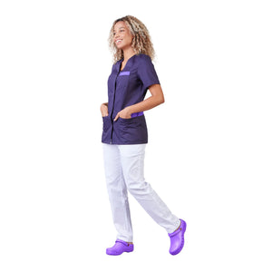 Gaia - Short-sleeved blouse - V-neck - Women - 70 cm - Phirejo