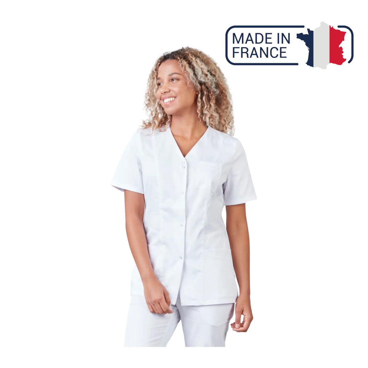 Gaia - Short-sleeved blouse - V-neck - Women - 70 cm - Phirejo Phirejo 