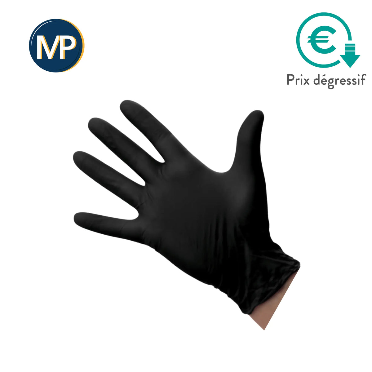 Examination gloves - Black Nitrile - Powder-free - Box of 100 - My Podologie MP 