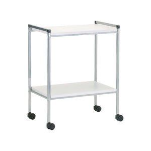 White laminated wood pedestal table - 2 trays - My Podologie