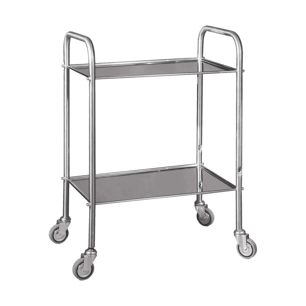 Stainless steel pedestal table - 2 trays - 40 x 60 cm - CARINA MEDICAL - My Podologie