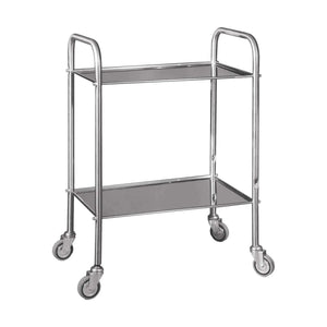 Stainless steel pedestal table - 2 trays - 40 x 60 cm - CARINA MEDICAL - My Podologie