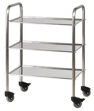 Stainless steel pedestal table - 3 shelves - 60 x 40 cm - My Podologie