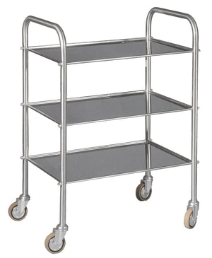 Stainless steel pedestal table - 3 shelves - 60 x 40 cm - My Podologie