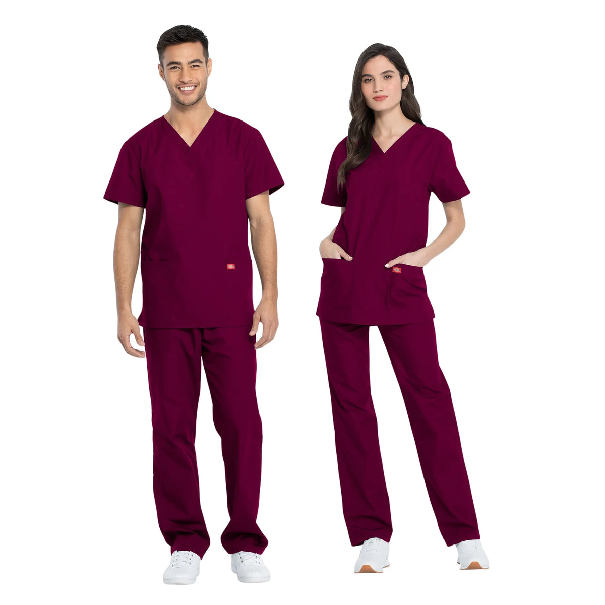 Hossegor - Medical set - V-neck tunic and pants - Unisex - Dickies Dickies  Bordeaux / XXXL