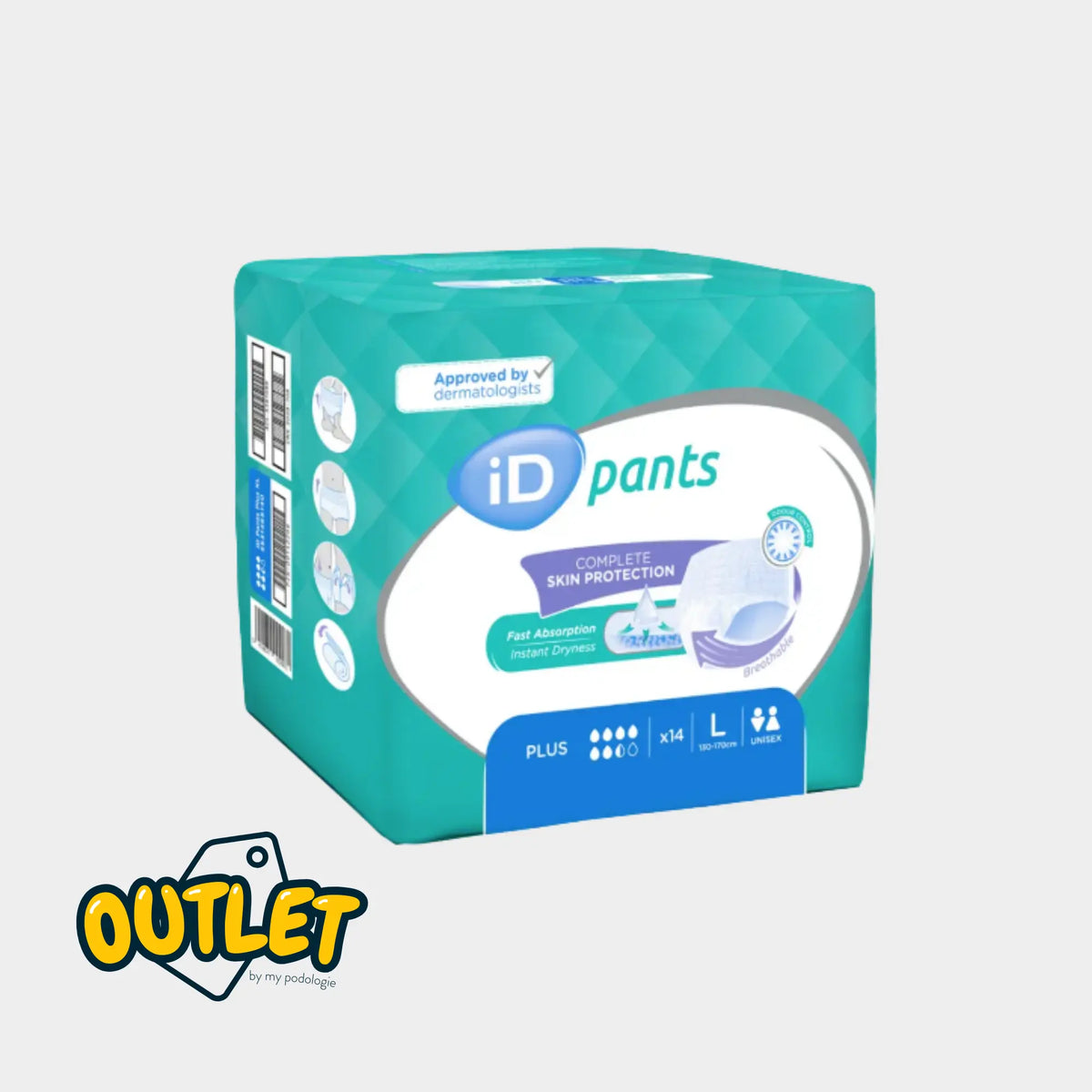 Pantalones ID - Calzoncillos absorbentes - Varios tamaños y absorciones // Venta de liquidación directa de ID 