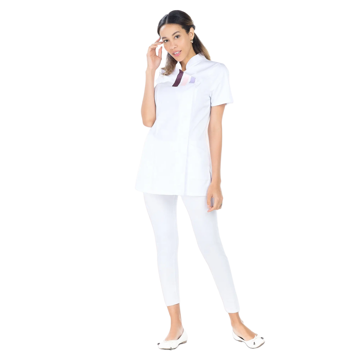 Inès - Blusa larga - Manga corta - Mujer - 105 cm 