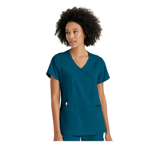 Kim - Crossover V-neck tunic - Women - Grey’s Anatomy Stretch Grey’s Anatomy Bahamas Blue / XL