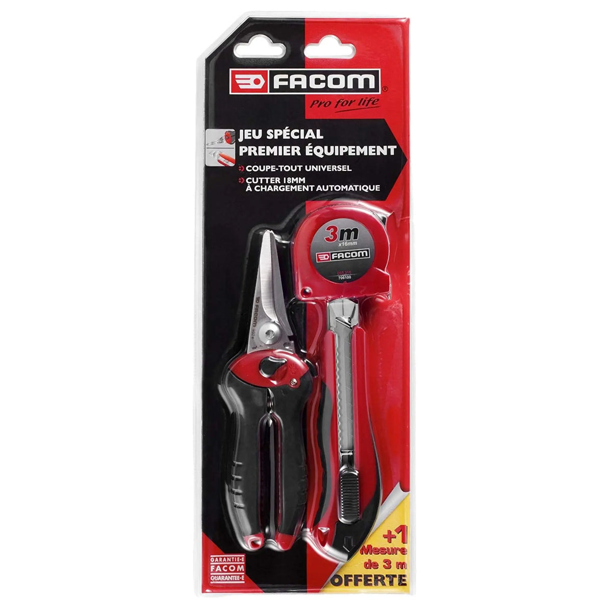 Special kit - Cutting scissors, cutter, 3m measuring tape - Facom Facom
