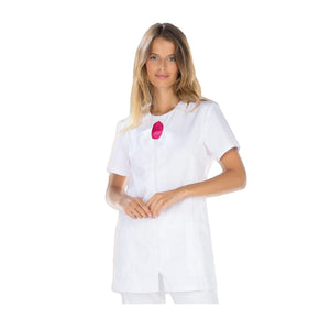 Laure - Tunic - Short sleeves - Women - 75 cm My Blouse  Sergé-White-Rhodamine-T6-XXXL