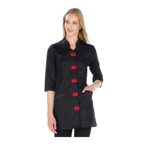 Linette - Tunic - 3/4 sleeves - Women - 80 cm My Blouse  Black-Red-T6-XXXL