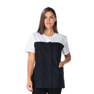 Lola - Short Sleeve Tunic - Women - 75 cm My Blouse  Black-White-T6-XXXL