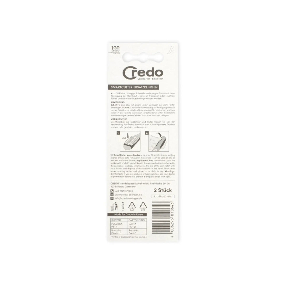 Set of 2 heads for very practical callus planes - Easy to clean - Credo Credo 