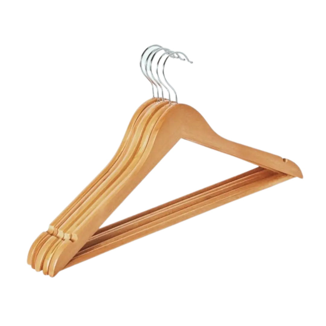Set of 4 wooden hangers