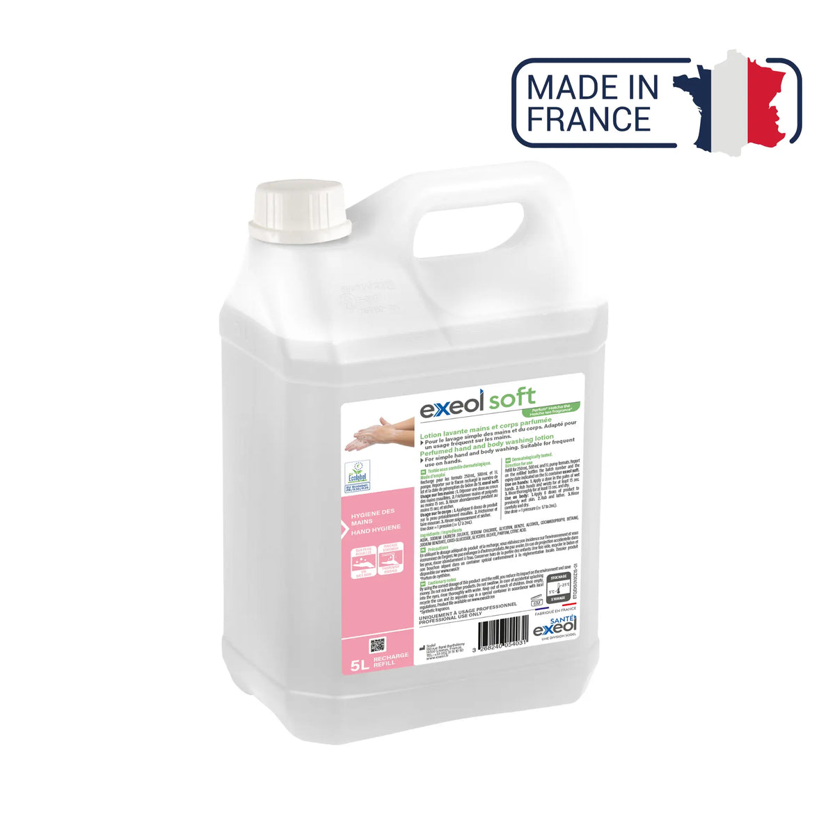 Hand and body washing lotion with Matcha Tea fragrance - Exeol Soft - Sodel Exeol 