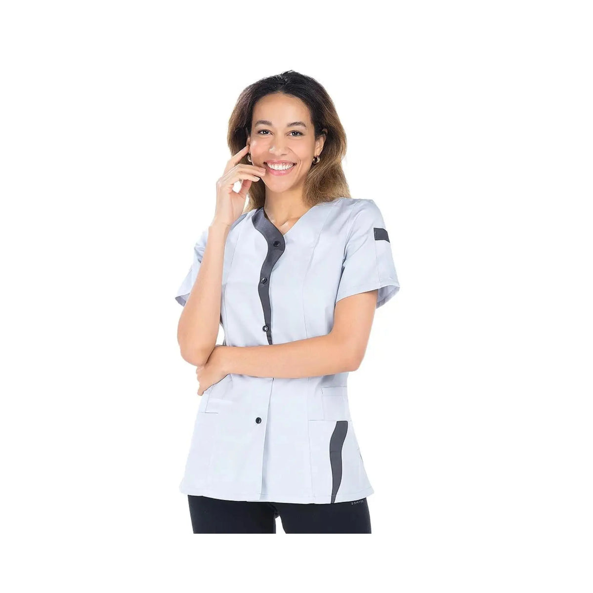 Lucile - Tunic - Short sleeves - Women - 70 cm My Blouse Twill-Grey-Anthracite-T6-XXXL