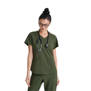 Luma - Tunique col V - Femme - Grey’s Anatomy Evolve Grey’s Anatomy  Vert Olive / XL