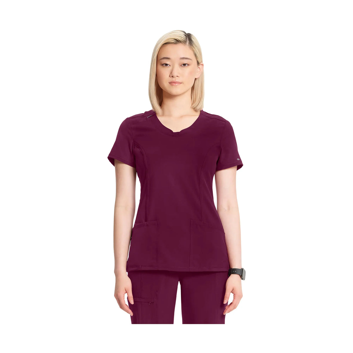 Lyon - Crew Neck Tunic - Women - Cherokee Cherokee Medical Uniforms  Burgundy-3XL