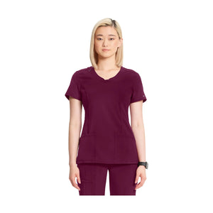 Lyon - Crew Neck Tunic - Women - Cherokee Cherokee Medical Uniforms  Burgundy-3XL