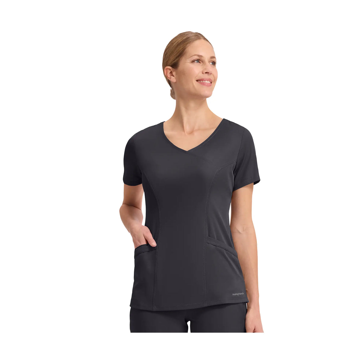 Madison - Wrap Tunic - Women - Healing Hands Healing Hands  Charcoal / 3XL