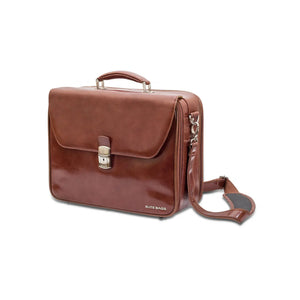 Deluxe DOCTOR home case - Brown leather - Optional wheeled trolley - My Podologie