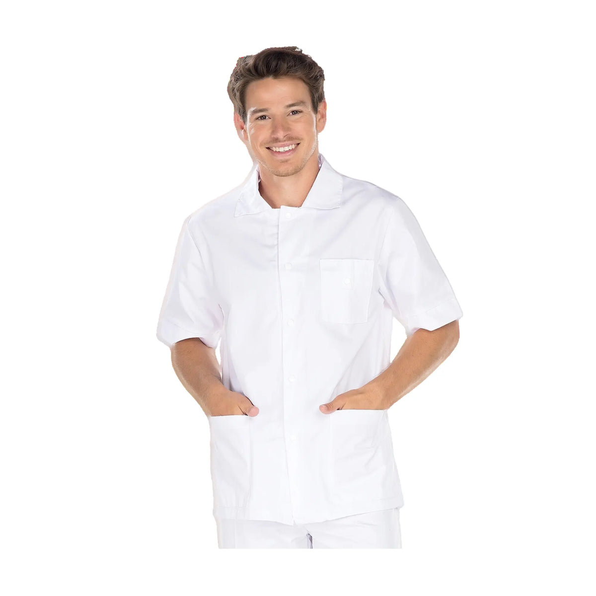 Marius - Tunic - Short sleeves - Men - 75 cm My Blouse Twill-White-T6-XXXL