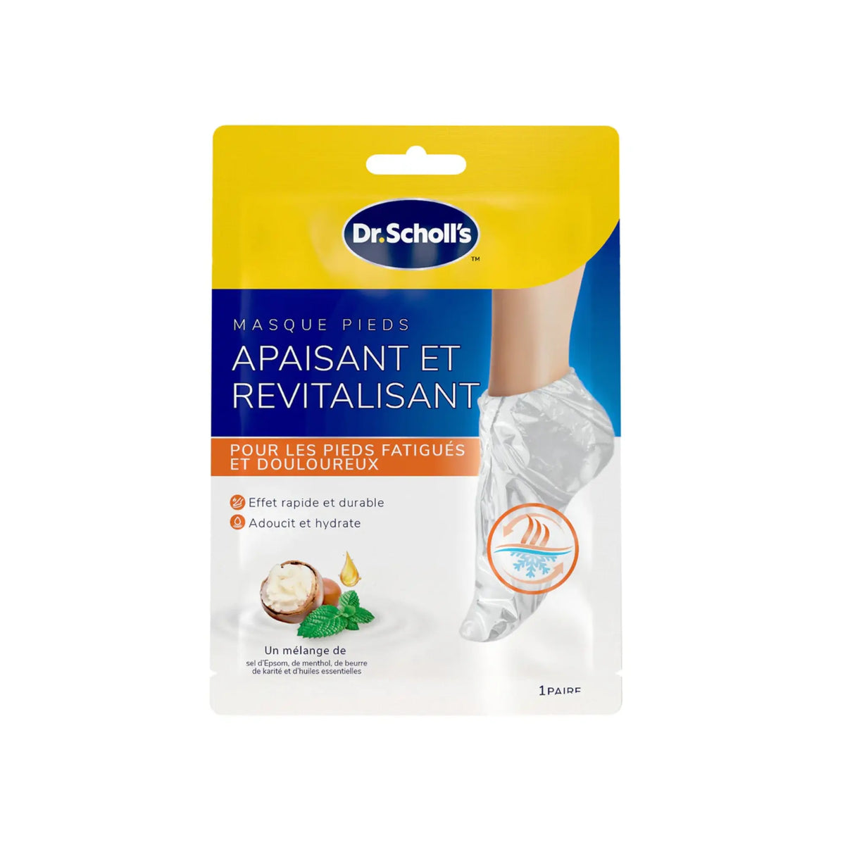Masque Pieds Apaisant et Revitalisant - Urée 3% - Pieds Fatigués - Dr Scholl's Scholl 