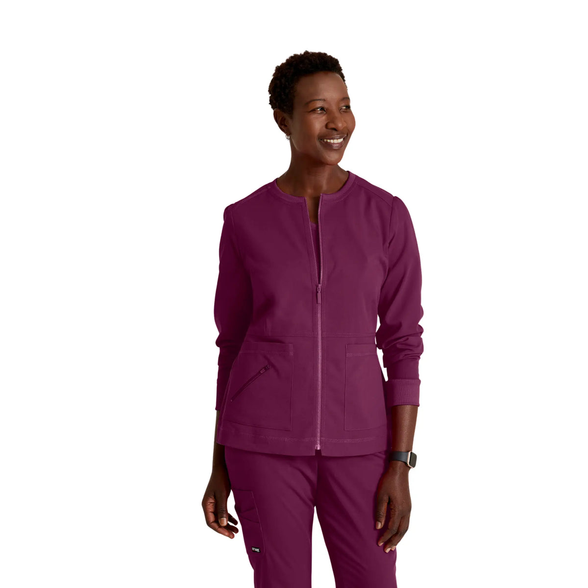 Millie - Zip Medical Jacket - Women - Grey’s Anatomy Stretch Grey’s Anatomy  Burgundy / XL