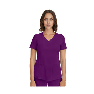 Monique - Medical tunic - V-neck - Women - Healing Hands - 1 Healing Hands  Eggplant / 3XL