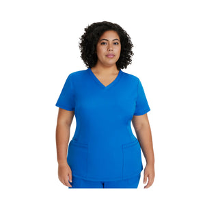 Monique - Túnica Médica - Cuello en V - Mujer - Manos Curativas - 2 Manos Curativas Azul Real / 3XL