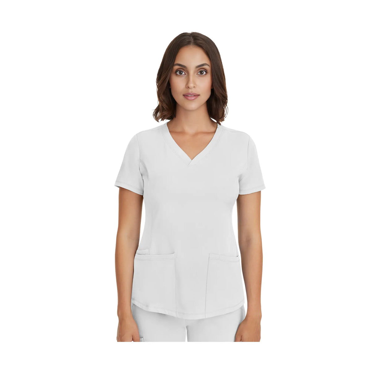 Monique - Túnica Médica - Cuello en V - Mujer - Manos Curativas - 2 Manos Curativas Blanco / 3XL