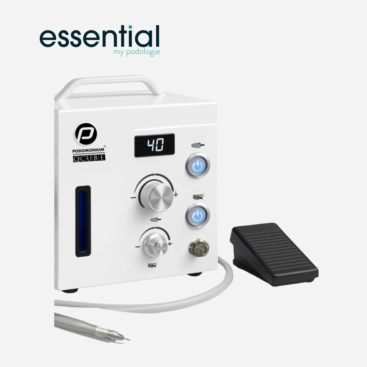 Podomonium QCube Pedicure Motor - Water Spray - 40,000 rpm - Essential My Podologie Essential 